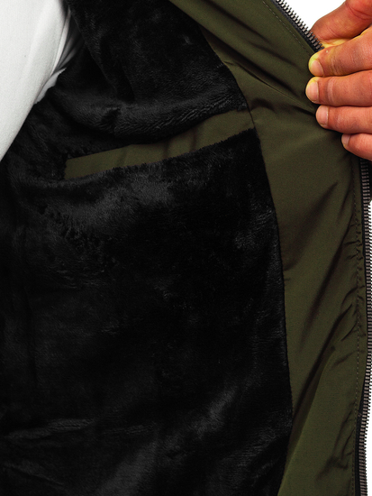 Geacă verde de iarnă matlasată Bolf 6906