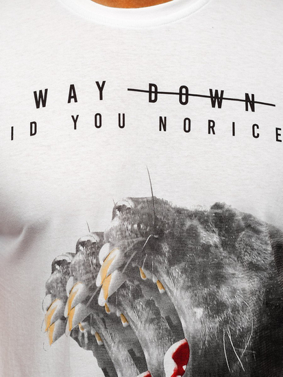 Tricou alb cu imprimeu Bolf 181519