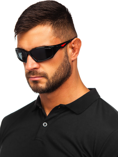 Ochelari de soare negri-roșu Bolf MIAMI4