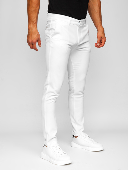 Pantaloni chino albi pentru bărbați Bolf 0055