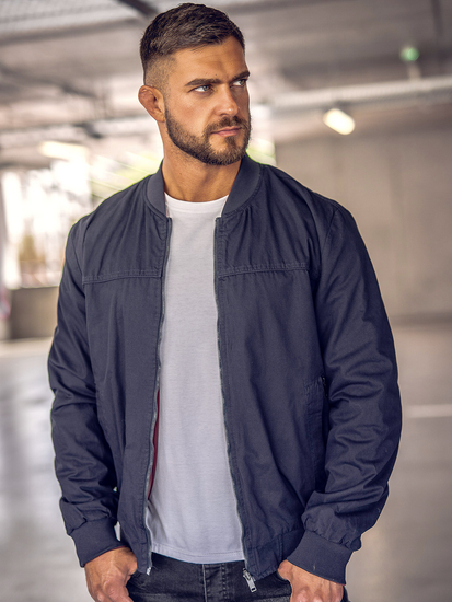 Jachetă bomber tranzițională reversibilă bleumarin pentru bărbați Bolf 84M3005A