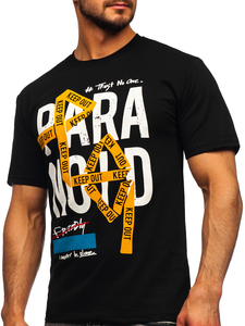 Tricou negru cu imprimeu Bolf 2309-1