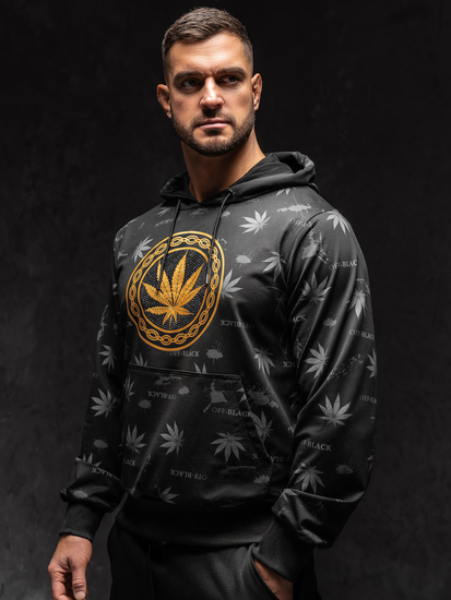 Hanorac cu imprimeu negru Bolf HM628A1