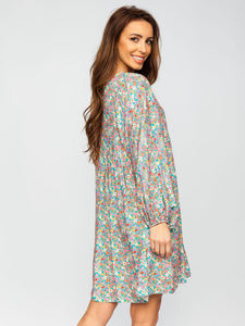 Rochie imprimeu floral verde dame Bolf  3019