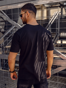 Tricou negru bărbătesc cu imprimeu Bolf KS2525TA