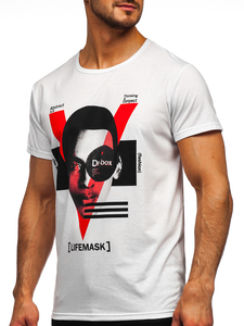 Tricou cu imprimeu alb Bolf KS2552