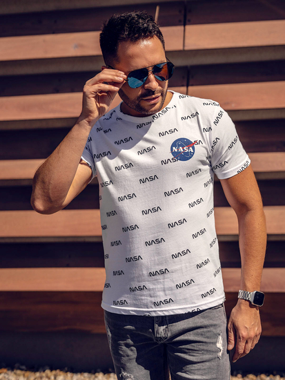 Tricou alb cu imprimeu 14950A