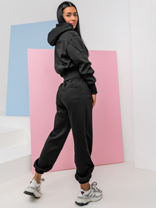 Compleu de training negru oversize dame Bolf 8C79