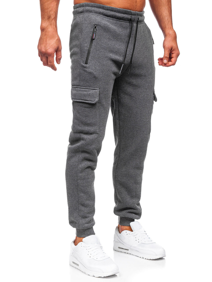 Pantaloni de trening cargo joggers gri-antracit Bolf JX6028