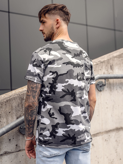 Tricou camo gri pentru bărbați Bolf S807A1