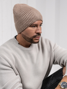 Pălărie de iarnă pentru bărbați izolată maro Bolf 387046