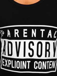 Maiou negru tank top cu imprimeu Bolf 14855