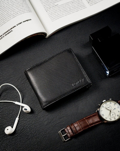 Portofel din piele negru bărbați 13967