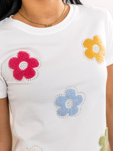 Tricou alb de dama cu aplicatie Bolf 95T2529