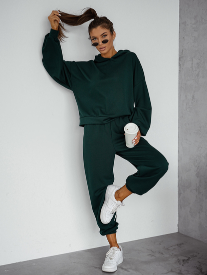 Set hanorac cu glugă pentru femei roz sticlă Bolf 525