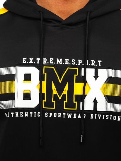 Hanorac negru cu imprimeu Bolf HY973