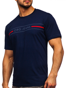 Tricou bleumarin cu imprimeu Bolf 14802