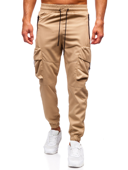 Pantaloni cargo bej Pantaloni de jogging pentru bărbați de la Bolf HSS299