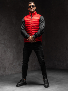 Vestă matlasata bărbati roșie Bolf LY32