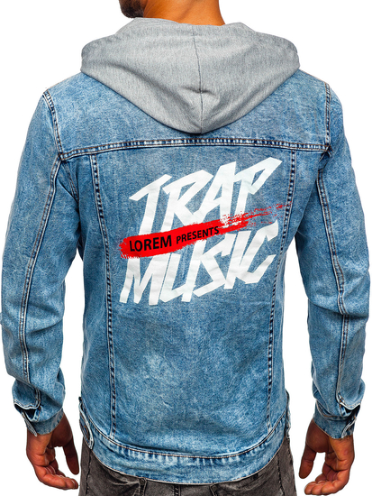 Geacă de blugi bleumarin cu glugă Bolf HY958