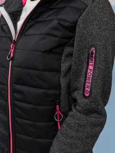 Hanorac cu glugă matlasată pentru femei negru Bolf KSW4001