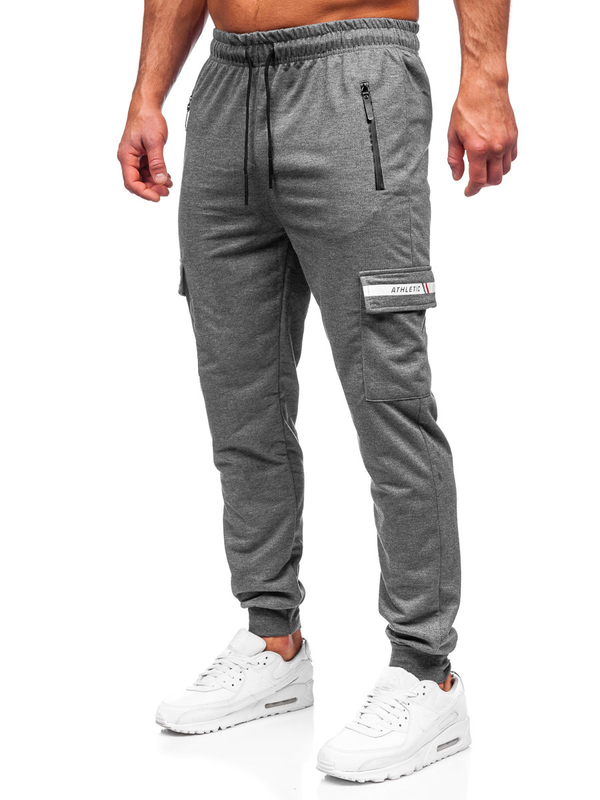 Pantaloni joggers cargo gri-antracit Bolf JX5063