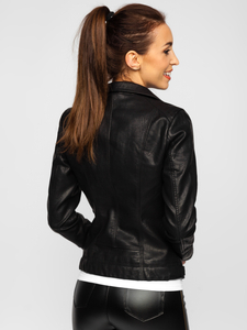 Geacă de piele neagră dame Bolf 20R9