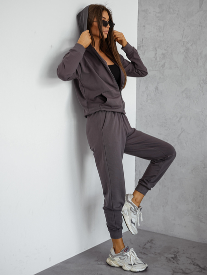 Cu glugă pentru femei din două piese Set trening Grafit Bolf 821110