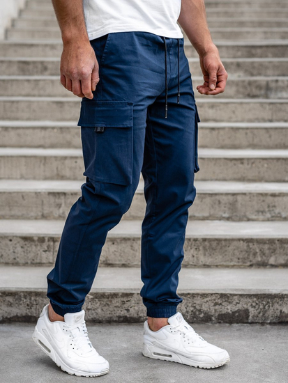 Pantaloni cargo bleumarin bărbați Bolf 701