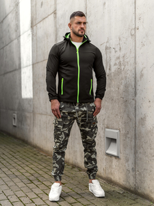 Jachetă softshell de tranziție pentru bărbați, negru și verde, Bolf HH017A