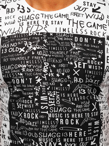 Tricou bărbătesc alb din bumbac cu imprimeu Bolf 1173