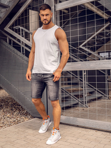 Maiou negru simplu din bumbac pentru bărbați Bolf 1205A