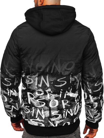 Geacă de iarnă matlasată neagră Bolf 27M8102