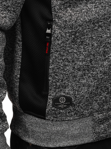 Jachetă antracit pentru bărbați cu glugă Bolf TC1230