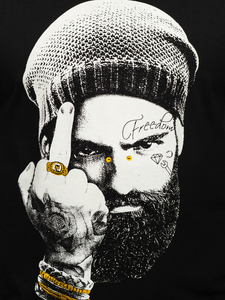 Bluză neagră cu imprimeu Bolf 146742