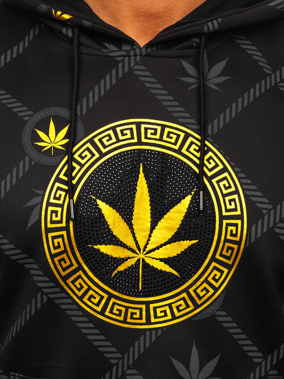 Hanorac negru cu imprimeu Bolf HM630