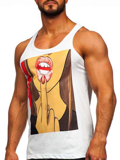 Maiou alb cu imprimeu Bolf 143026