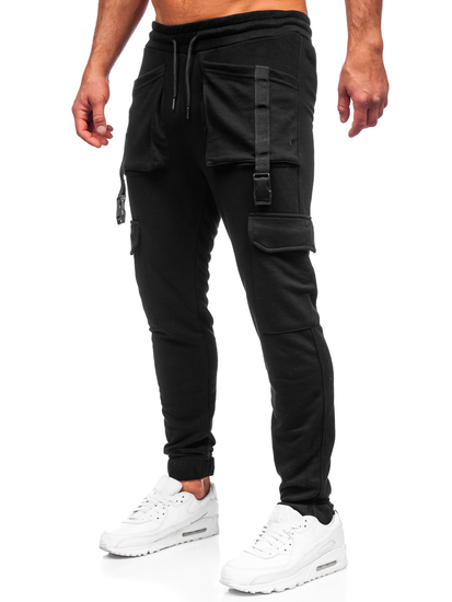 Pantaloni joggers cargo negri Bolf 6584