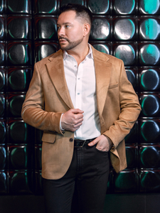 Sacou din catifea cămilă pentru bărbați Bolf 24410