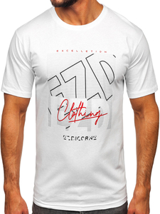 Tricou din bumbac cu imprimeu alb Bolf 14748