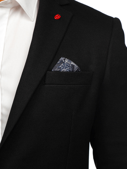 Jachetă elegantă bărbătească neagră Bolf 05