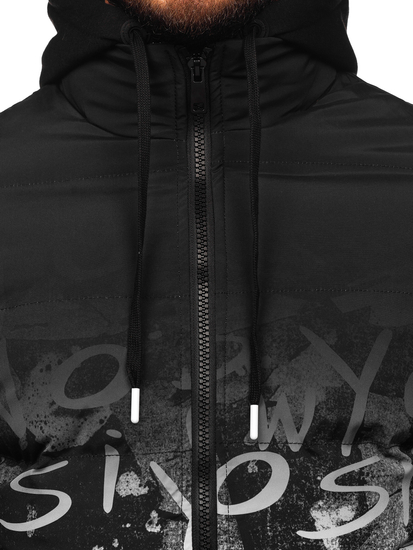 Geacă de iarnă matlasată neagră Bolf 27M8102