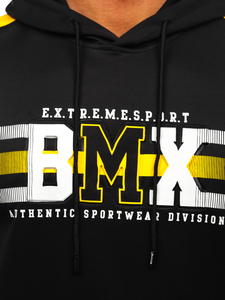 Hanorac negru cu imprimeu Bolf HY973