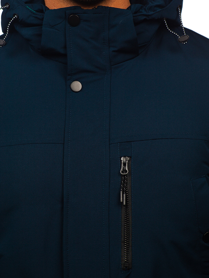 Jachetă parka de iarnă pentru bărbați bleumarin Bolf 22M323
