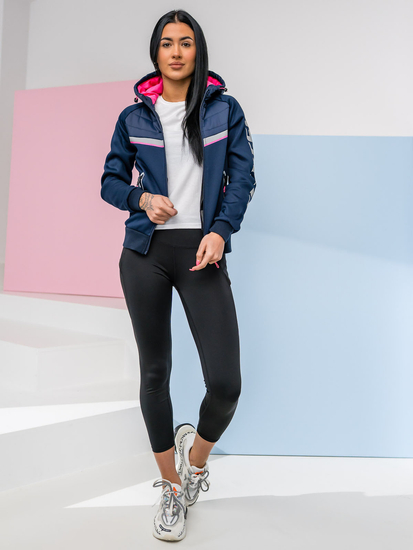 Hanorac cu glugă tranzițională pentru femei bleumarin Bolf KSW4012