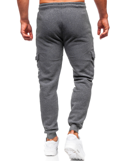 Pantaloni de trening cargo joggers gri-antracit Bolf JX6028