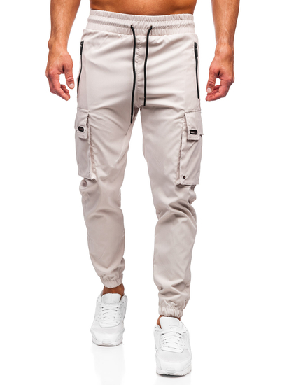 Pantaloni cargo bej Pantaloni de jogging pentru bărbați de la Bolf HSS298
