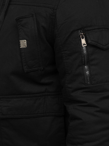 Geacă de iarnă groasă bumbac neagră Bolf 1890