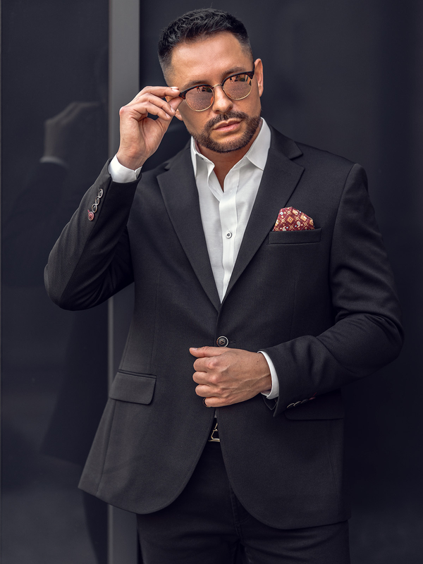 Sacou casual negru pentru bărbați Bolf 24401