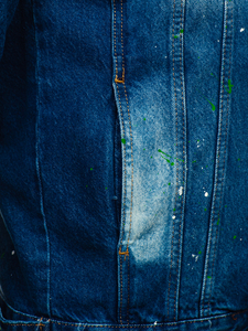 Geacă de blugi bleumarin cu glugă Bolf 1-2